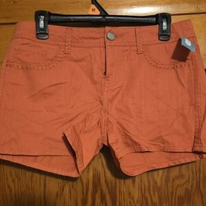 Maurices Orange Shorts Cotton Blend